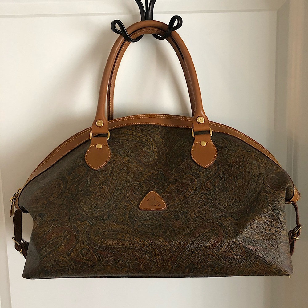 VINTAGE Pelicano leather bag, paisley design